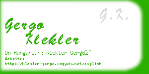gergo klekler business card